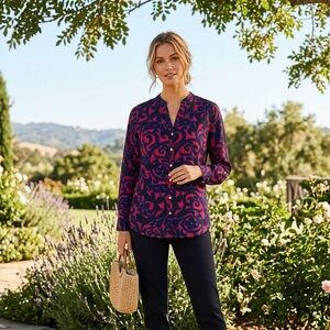 Style & Co. Red and Purple Blouse